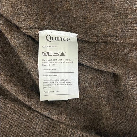 NWT Quince Mongolian Cashmere Full-Zip Hoodie Brown Size M - Picture 9 of 14